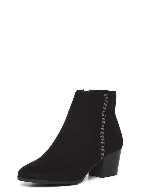 Black 'Macy' Chain Ankle Boots